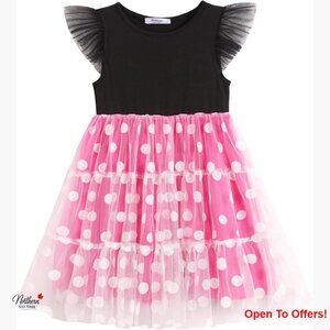 Toddler Tutu Dress Tulle Tiered Twirly Sundress Pull On